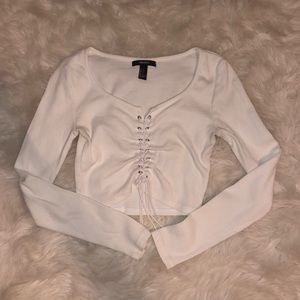 F21 Crop Top - White